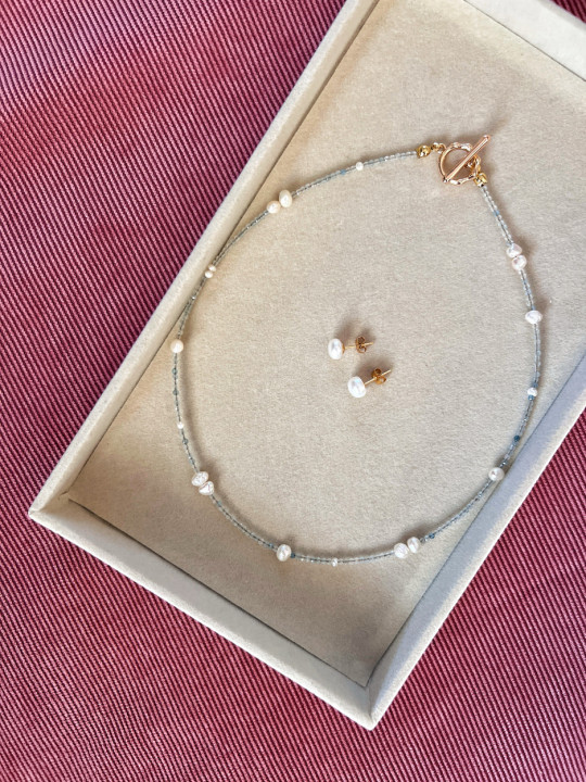 AQUAMARINE PEARL SET 