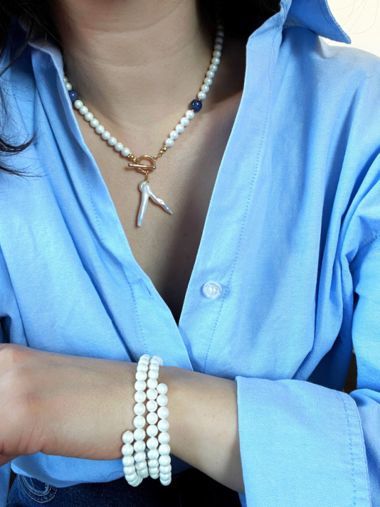 KESHI & SODALITE NECKLACE 